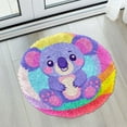 thumbnail image 5 of Latch Hook Rug Kit Cute Rainbow Koala Stamped Handmade Round Shape Carpet Crochet Yarn Craft DIY Hook and Latch Door Mat Tapestry for Home Floor Decor 50x50cm(5), 5 of 7