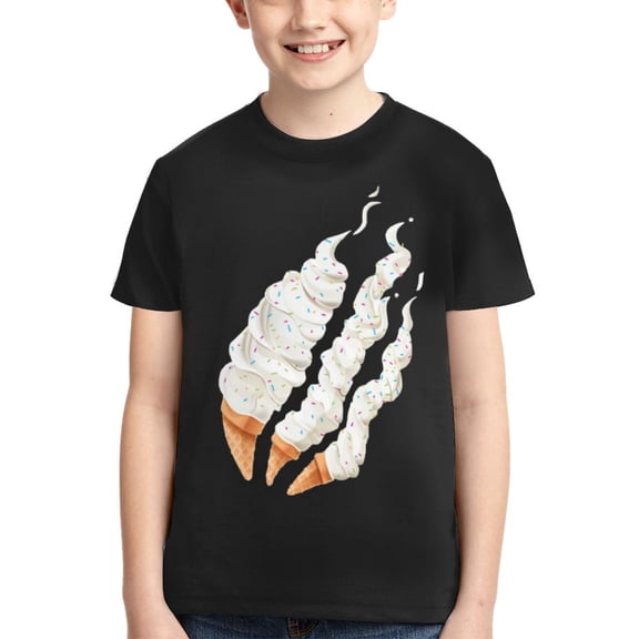Prestonplayz Ice Cream Boys Girls T Shirt Kids Short Sleeve Crewneck 3d Printed Graphic Shirts For Kids Youth X-Small