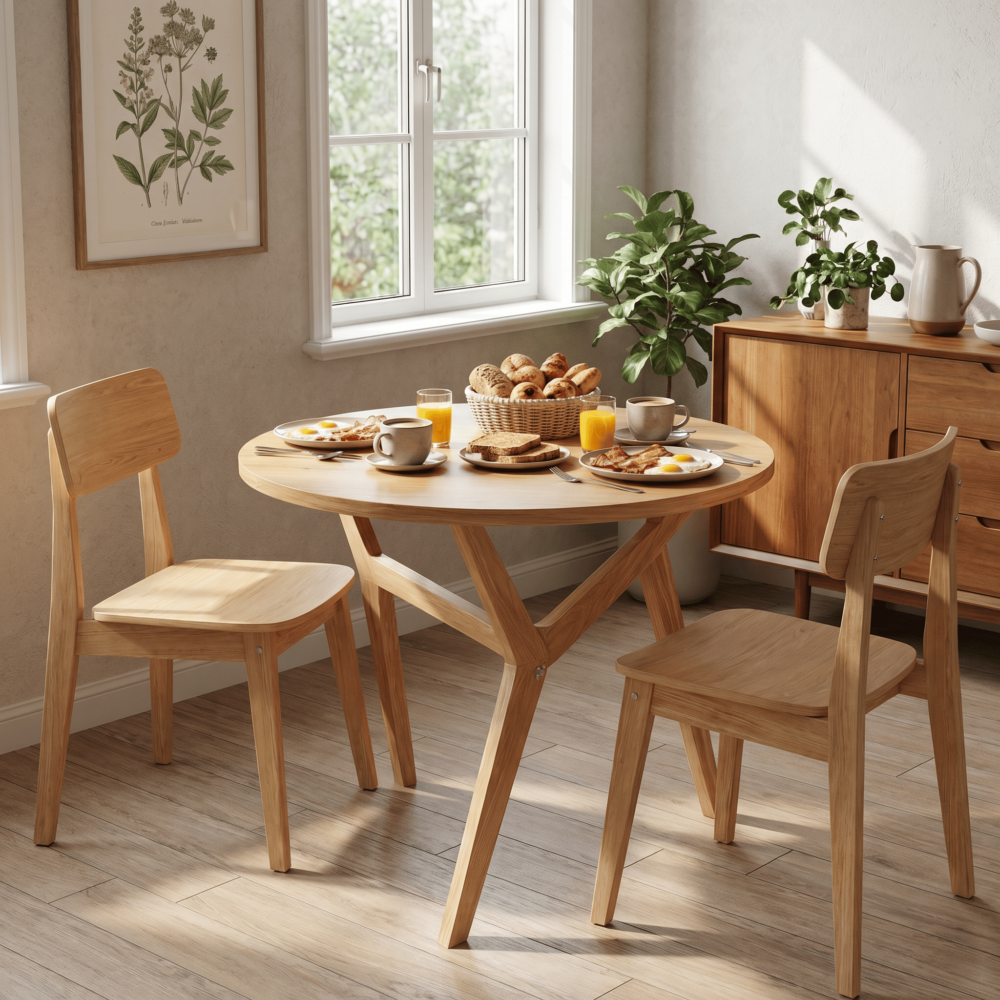 Homy Casa 34.5 in Round Adjustable Height Coffee Table, Lift Top Wood Center Table, Natural Oak