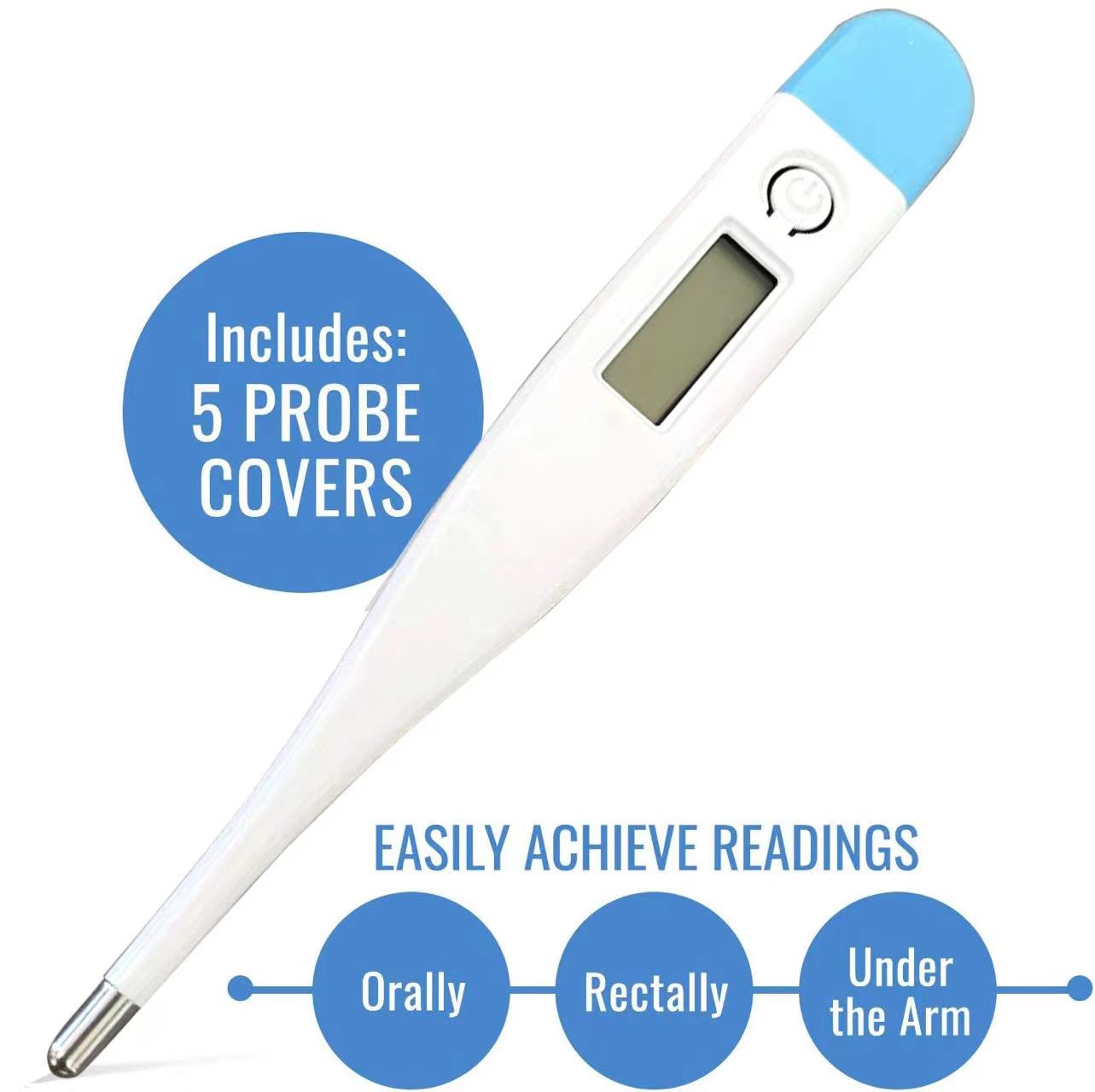 Thermometer for Adults, Digital Oral Thermometer for Fever with 10
