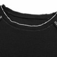 thumbnail image 6 of YUGYXL Womens Tops Long Sleeve Shirts Waffle Knit Top Crew Neck Fashion Casual T Shirts Loose Shirts Basic Tee Black XL, 6 of 8