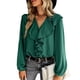 thumbnail image 2 of Blusa De Manga Larga, Color Puro, Lavable A Máquina, Para Mujer, Parte Superior Informal, Elegante Tela Suave Para Negocios Para El Día A Día ANGGREK  Blusa de manga larga, 2 of 8