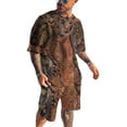 thumbnail image 2 of Conjunto de camiseta de manga corta con estampado 3D, estilo retro deportivo, informal, para hombre, estilo europeo y americano, 2 of 5