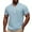 Blue, variant on Men's Casual Short Sleeve Button Down Shirt Summer Breathable Comfortable Pure Color No Collar Top for Spring and Daily Wear