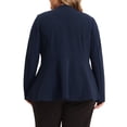 thumbnail image 3 of Agnes Orinda Women's Plus Size Office Work Double Lapel Button Peplum Blazer Jackets 4X Navy Blue, 3 of 5