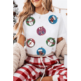 thumbnail image 6 of Women's White Sequin Patterned Christmas Light Patch Round Neck Tee | [ZhiHiMeRi] | (US 20-22)2XL, 6 of 9