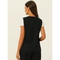 thumbnail image 3 of DARING DIVA Women's Button Down Vest Linen V Neck Summer Waistcoat S Black, 3 of 6