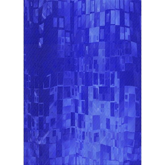 Ahgly Company Machine Washable Indoor Rectangle Transitional Bright Blue Area Rugs, 8' x 12'