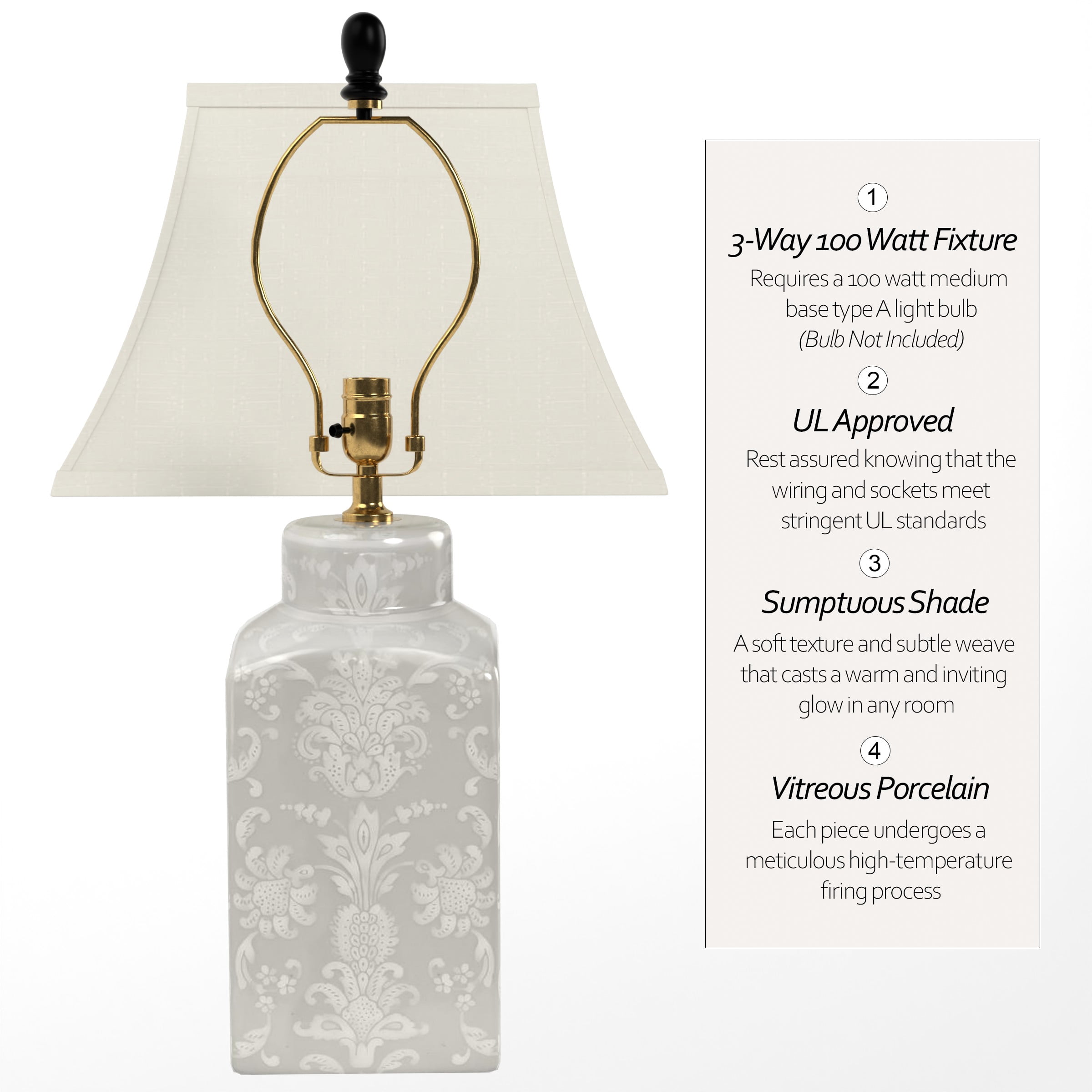 Victorian Lace Porcelain Lamp