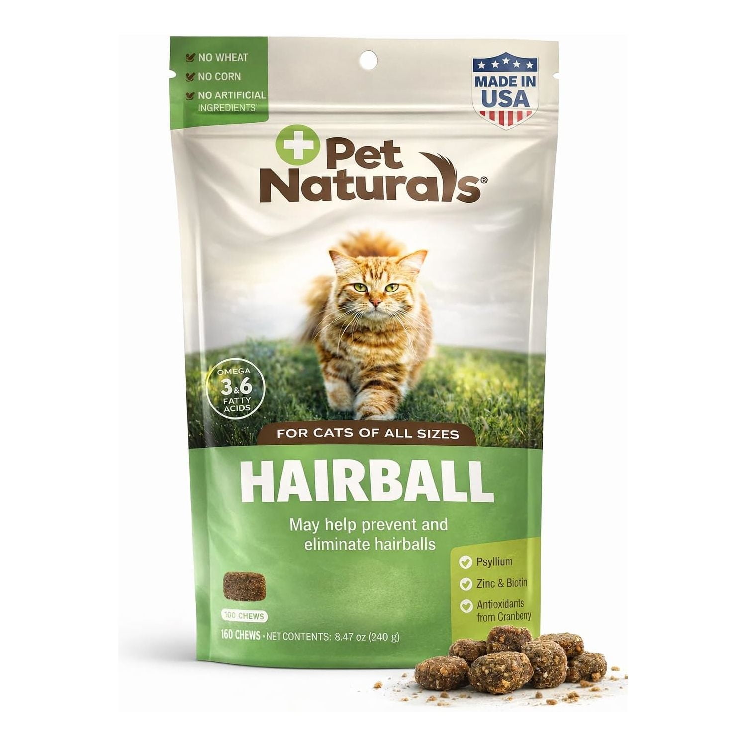 Pet Naturals Hairball Chews for Cats, Chicken, 160 Count
