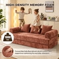 thumbnail image 4 of SESSLIFE Sofa Bed, Convertible Chenille Fabric Boneless Couch, Sleeper Sofa with Pillows & Storage Pocket, No Assembly Folding Pull Out Couch for Living Room, Orange, 4 of 9