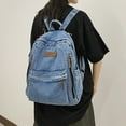 thumbnail image 7 of Women's Stylish Denim Backpack Washed School Bag Spacious Travel Laptop Rucksack for Daily Use, 7 of 7