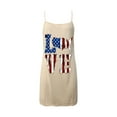 thumbnail image 2 of Women Sexy Cami Dress Sleeveless American Flag Graphic Shirt Dresses Summer Casual Dress 2022 A-line Long Tunic Tops, 2 of 3