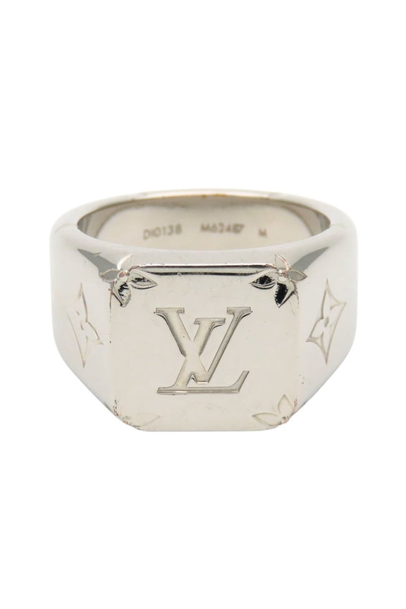 Pre-Owned Louis Vuitton Signet Ring M62487 Monogram Metal Plated Men's LOUIS VUITTON