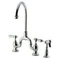 thumbnail image 2 of Kingston Brass Heirloom Bridge Kitchen Faucets with Brass Sprayer Brushed Nickel Brushed, 2 of 5