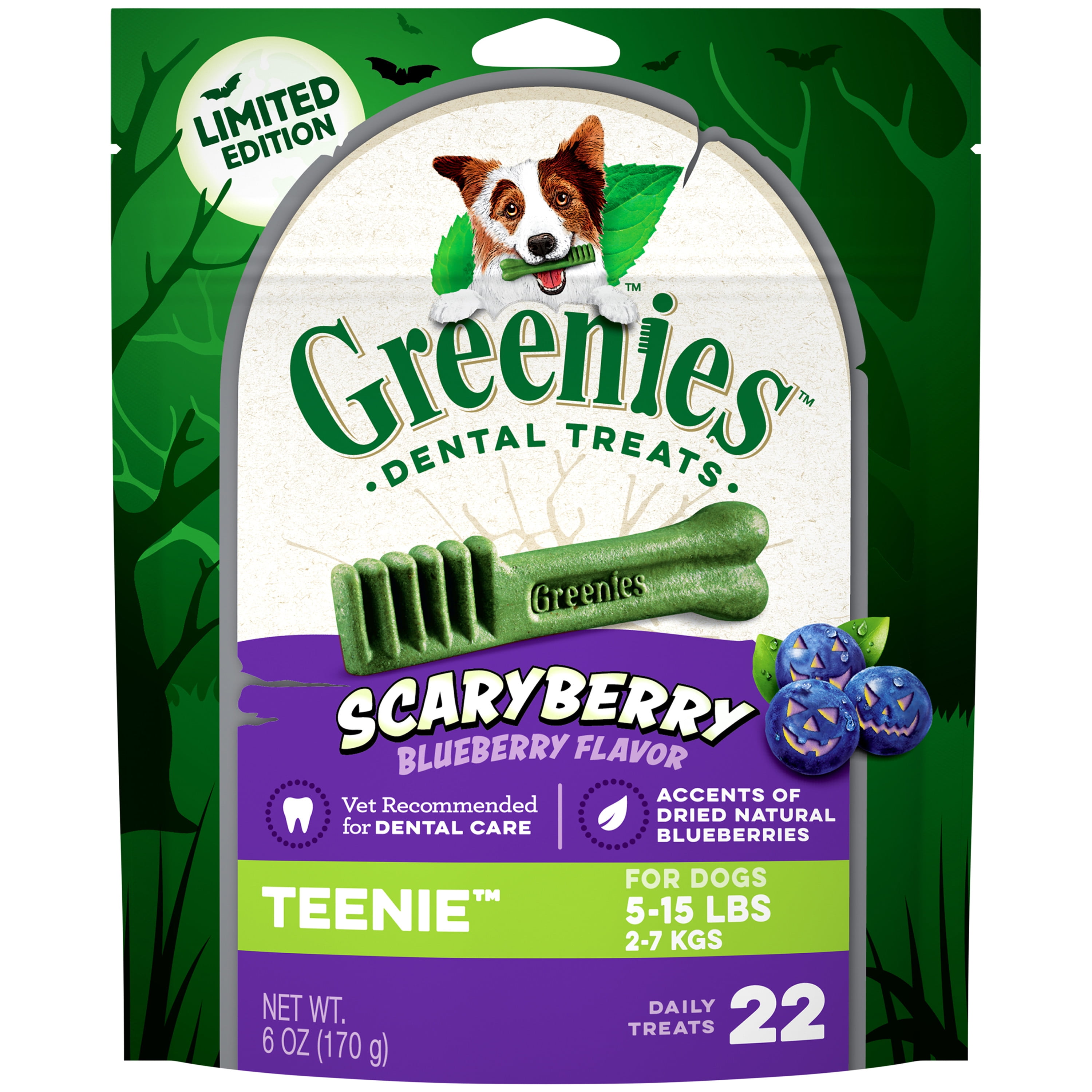 GREENIES ScaryBerry Blueberry Flavor TEENIE Halloween Natural Dental