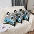 thumbnail image 5 of Geometric Throw Pillow Covers 24x24 Inch Set of 2,Lake Blue Black Grey Pillow Covers for Sofa Chair Patio,Watercolor Circular Cushion Cases,Modern Abstract Square Stripes Decorative Pillow Covers, 5 of 7