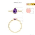 thumbnail image 5 of ANGARA Natural Bezel-Set Pear-Shaped 1 ct Amethyst Ring with Diamonds in 14K Yellow Gold for Women (Size-8x6mm) | February Birthstone, Anniversary, Jewelry Gift for Women | Natural Amethyst Ring, 5 of 10