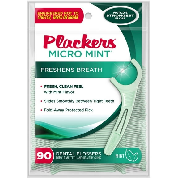 Plackers Micro Mint Dental Flossers - 90 Count