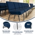 thumbnail image 5 of Flash Furniture 21''W Stacking Church Chair in Navy Blue Fabric - Silver Vein Frame, 5 of 14