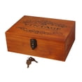 thumbnail image 3 of Caja de madera para recuerdos, caja para baratijas, con cerradura, multiusos, diseño antiguo con llaves 322x237x122cm, 3 of 9