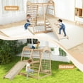 thumbnail image 2 of Costway 8-in-1 Jungle Gym with Slide, Monkey Bar, Swing, Rope Ladder, Resting Platform, Net Natural, 2 of 10