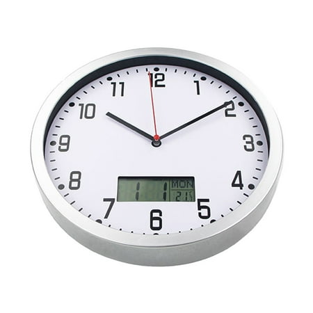 GOOHOCHY 1Pc Contemporary Wall Clock Silver 10 Inch For Home Office Indoor Use