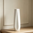 thumbnail image 5 of JILIJIA 12-Inch Tall Textured Decorative Flower Vase, White Ceramic Vase for Home Decor, 5 of 9