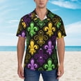 thumbnail image 4 of Lsque Mardi Gras1 pattern Hawaiian Shirt for Men, Unisex Summer Beach Casual Short Sleeve Button Down Shirts-3X-Large, 4 of 9