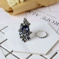 thumbnail image 4 of Crystal Butterfly Ring Set Geometric Alloy Rings Artificial Gemstones Electroplated Finish Purple Blue Fine Gems, 4 of 4