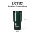 thumbnail image 3 of RTIC 20 oz Ceramic Lined Insulated Essential Tumbler, Leak-Resistant Lid, Emerald Green Metallic, 3 of 6