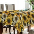 thumbnail image 3 of JSTEL Sunflower Vintage Yellow & White Table Cloth Square 60 x 60 Inch Tablecloth Anti Wrinkle Table Cover for Dining Kitchen Parties, 3 of 6