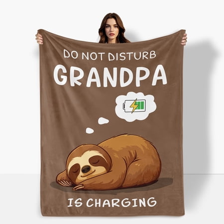 Brown Wishes For Elders Recharge Rest Theme Fleece Blanket Sofa Bed Travel Camping Polyester Throw Shipped From USA Soft Warm Comfortable Flannel Blanket Ideal For Family Friends Gift