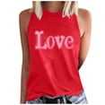 thumbnail image 2 of UPPADA Débardeurs Grande Taille pour Femmes, T-Shirts Graphiques Sans Manches Décontractés, T-Shirts Surdimensionnés, T-Shirts Graphiques Sans Manches, Rouge, m, 2 of 4