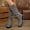 Gray, variant on Tawop Boots Women Fashionable Casual Versatile Style Multi-Color Buckle Boots Fall and Winter Trendy Heel Textured Long Boots 38