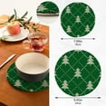 thumbnail image 3 of GZHJMY Christmas Xmas Trees Green Trivets Pot Holders Set of 2, Hot Pads, Table Mats,Placemats Set for Cooking and Baking, Cotton Braided Hot Pads, 7.09"+9.45", 3 of 7