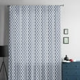 thumbnail image 5 of Blue Geometric Semi Sheer Curtains Drapes for Living Room, Bedroom, French Doors Window 54 Inches Long, Modern Blue Ombre Abstract Art Plaid Rod Pocket Chiffon Curtain Drapery Voile Draperies Panel, 5 of 6