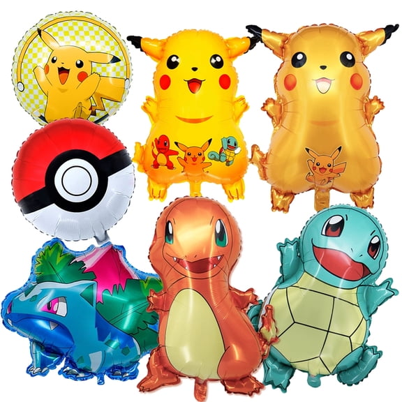 7PCS Cute Animation Birthday Balloons for Party Decorations, Themed Party Balloons Party Supplies