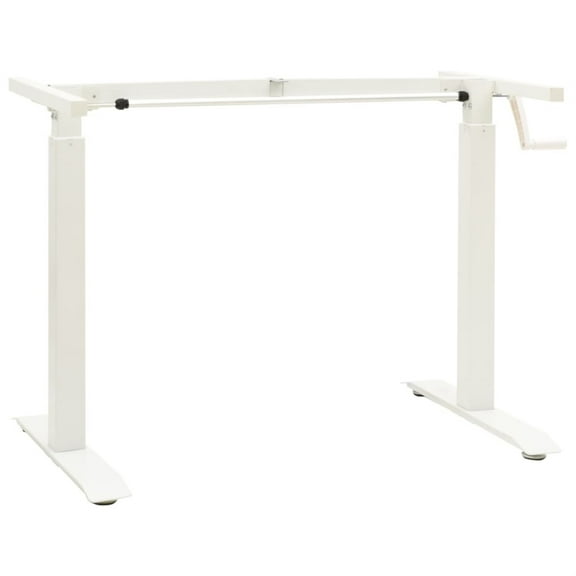 Casafoyer Manual Height Adjustable Standing Desk Frame Hand Crank White
