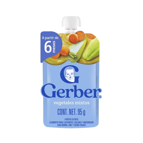Papilla Para Bebé Gerber Sabor Verduras Mixtas Pouch de 95 g
