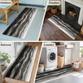 thumbnail image 5 of 2'x6' Rug Runners for Hallways Kitchen, Black Grey Ombre Non Slip Entryway Beside Floor Carpet Runner, Modern Moire Abstract Art Luxury Washable Laundry Room Bedroom Throw Rugs Mat for Family Pet, 5 of 8
