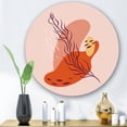 thumbnail image 2 of Designart 'Abstract Warm Colors Spring Leaf' Modern Circle Metal Wall Art 11x11 - Disc of 11, 2 of 5
