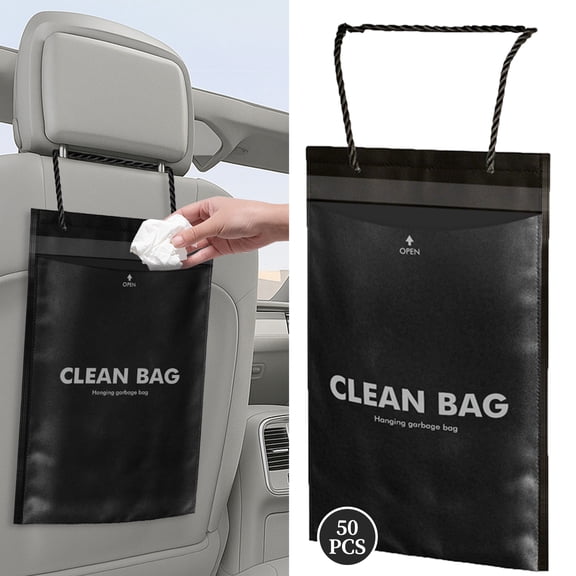 Hanging Car Trash Bags, Waterproof Leakproof Disposable Garbage Bags for Sedans, SUVs, Trucks 50 Count