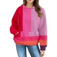 thumbnail image 5 of Mercatoo Kids' Hoodies Youth Girls Color Blocking Hooded Sweatshirt with Pocket Pullover Long Sleeve Tops Sweater, 5 of 7