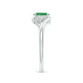 thumbnail image 3 of Angara Natural 0.4 Ct. Emerald with Diamond Classic Ring in 14K White Gold for Women (Ring Size: 3.5), 3 of 9