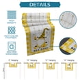 thumbnail image 7 of Table Runner Dresser Scarves 108 Inch Long, Farm Cute Gnome with Honey Bees Linen Dining Table Runners Yellow Grid and Rustic Wood Grain Tabletop Scarf for Wedding Holiday Party Kitchen, 7 of 7