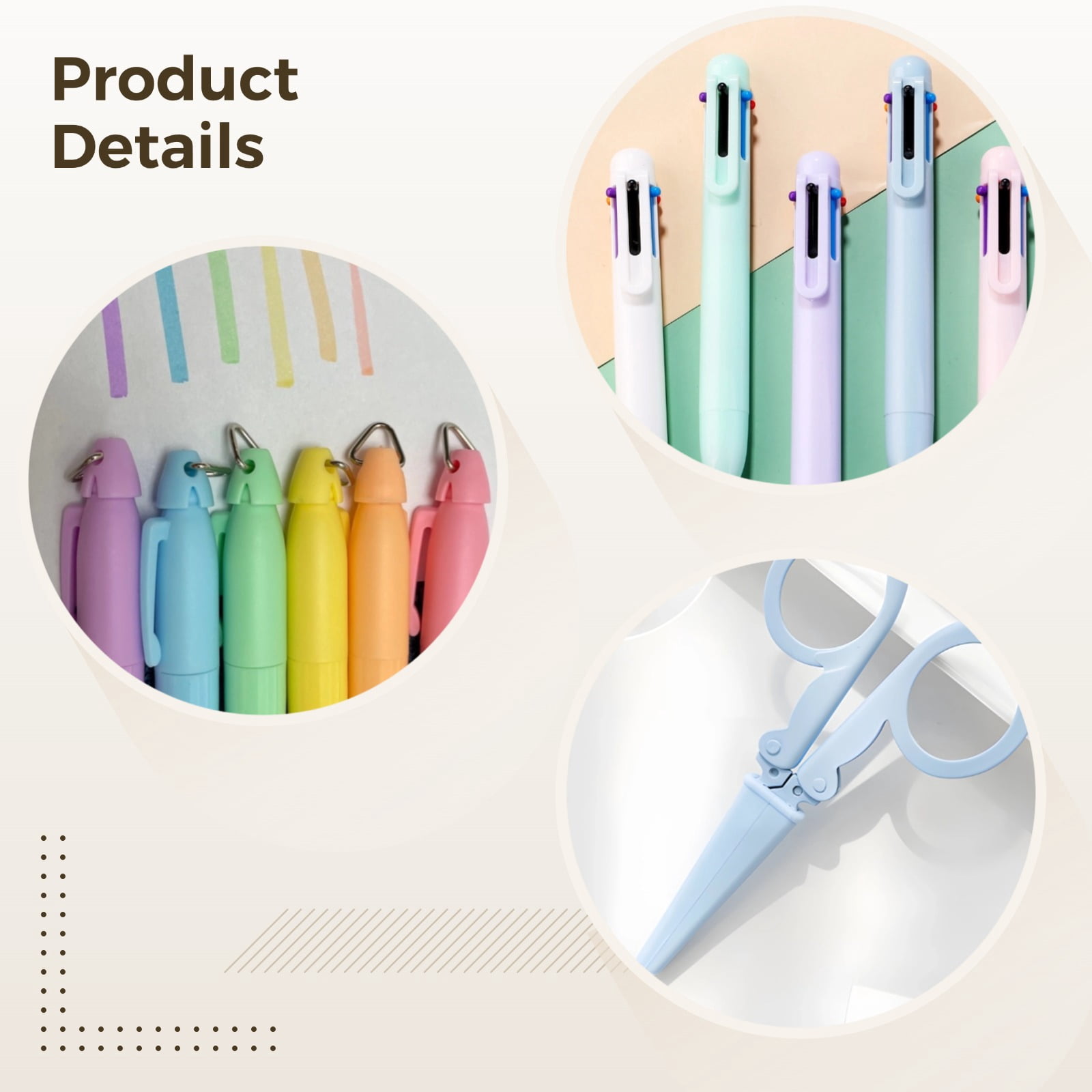 20 Pcs Mini Nurse Pen Set, Nurse Badge Reel Set with Pens & Scissors, Including 5 Retractable Badge Holders, 5 Highlighters, 5 Ballpoint Pens & 5 Foldable Scissors