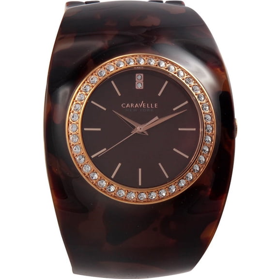 Caravelle New York Women's 44L140 Analog Display Japanese Quartz Brown Watch