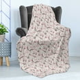 thumbnail image 4 of Mid Century Soft Flannel Fleece Throw Blanket, Grid of Random Geometrical Shapes and Lines Modernist Approach, Cozy Plush for Indoor and Outdoor Use, 50" x 60", Pale Pink Beige Grey, by Ambesonne, 4 of 5