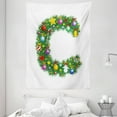 thumbnail image 1 of Letter C Tapestry, Festive Celebration Design Letter C Capital Hearts Colorful Balls Winter Holiday, Wall Hanging for Bedroom Living Room Dorm Decor, 60W X 80L Inches, Multicolor, by Ambesonne, 1 of 2